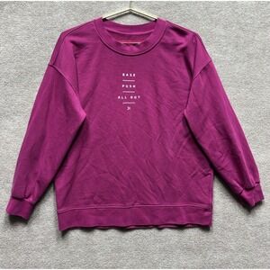 Lululemon Sweater Women 6 Fucsia Perfectly Oversized Crewneck Pullover EUC